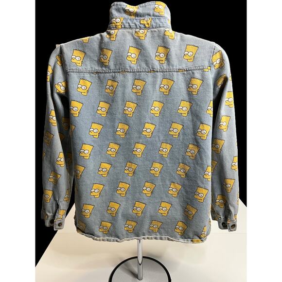 Vintage 90s Bart Simpson Denim Jacket All Over Print  Collectible Woman’s Jacket - Picture 2 of 16